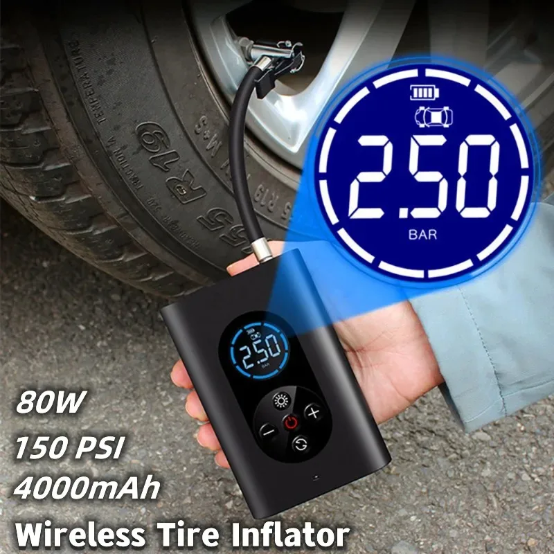 Cordless Tyre Inflator Portable Air Compressor M8 and Electric