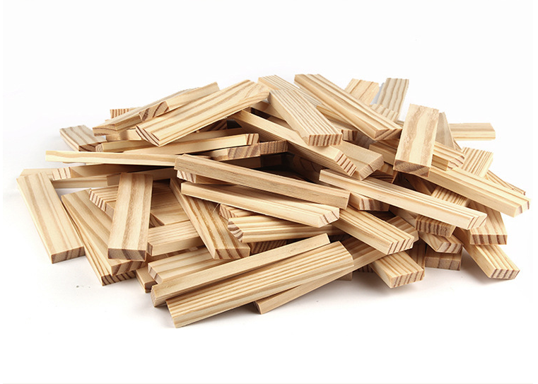 Rectangular Wood-colored Building Blocks Stacked In Layers 5