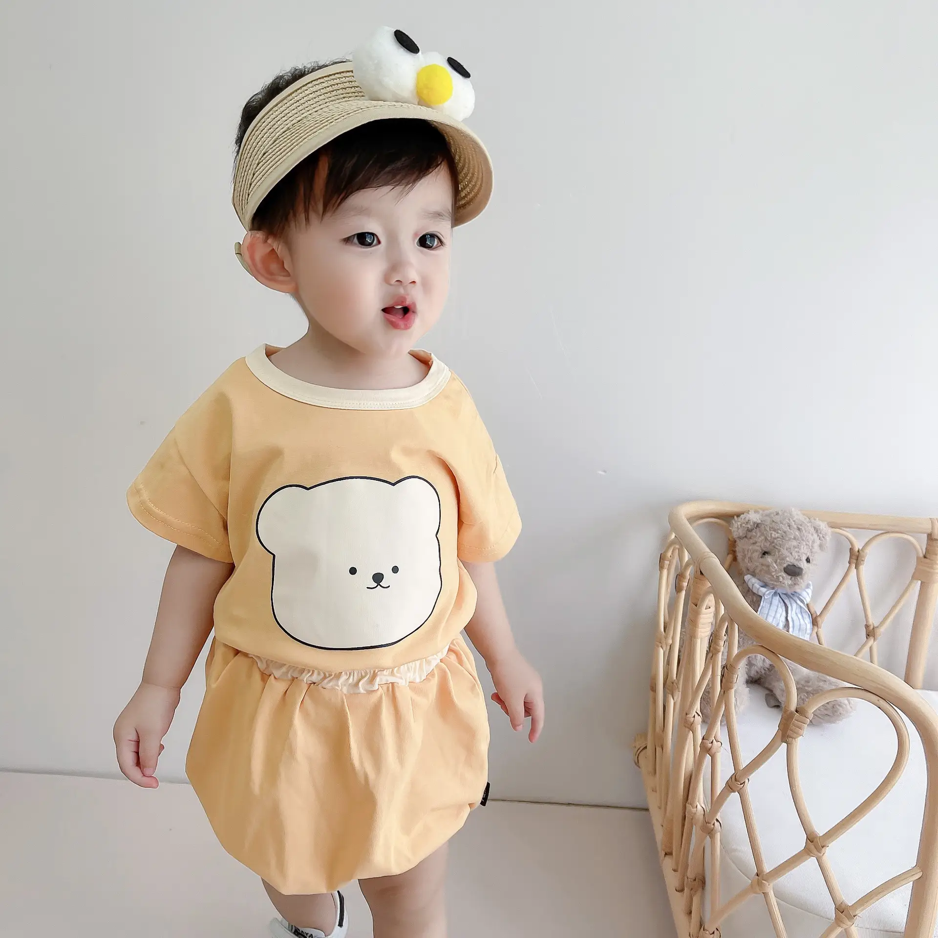 Baby Children's Summer Boy Suit Korean Children's Short-sleeved Shorts Outing Suit Two-piece Summer