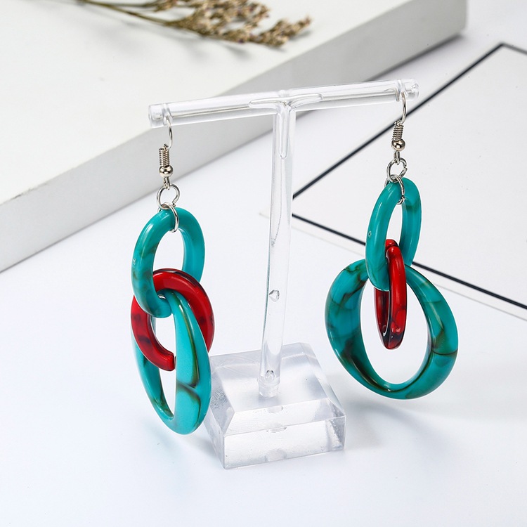 Title 11, Geometric Acrylic Hepburn Wind Color Bump Earrings