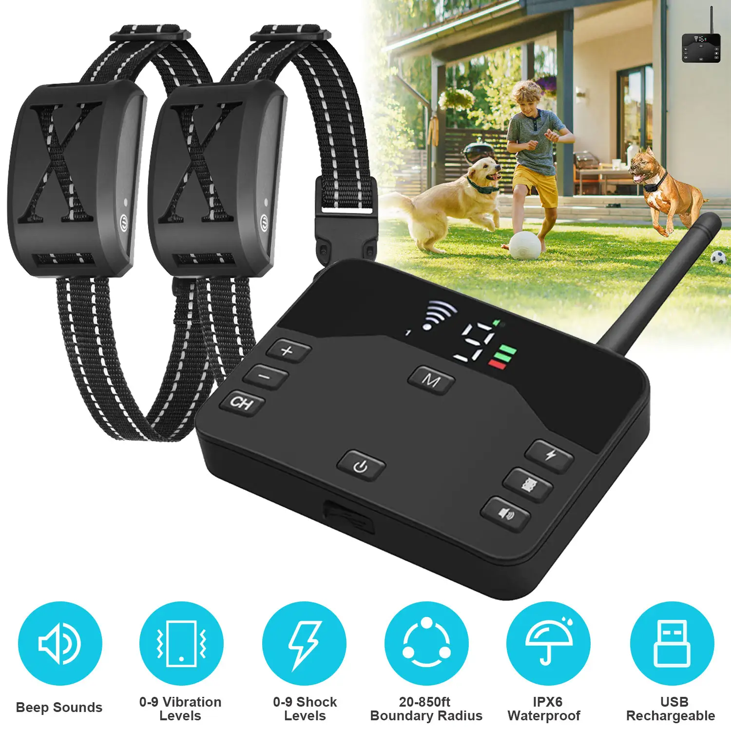 2 In 1 Wireless Electric Dog Fence