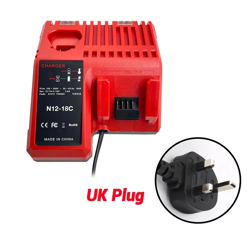 Replacement Li-ion Battery Charger Multi Voltage Charger For Milwaukee M18 14.4V-18V 48-11-1850 48-11-1840 48-11-1828 48-11-1815
