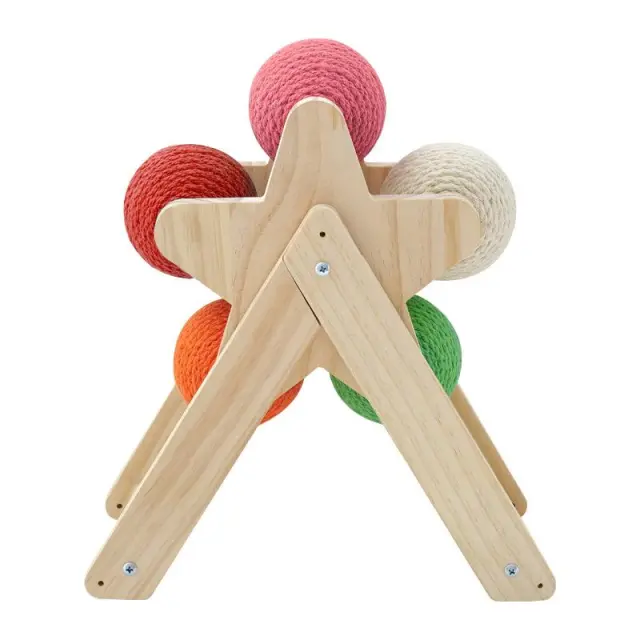 Solid Wood Standing Cat Catching Ball Toy - Shop at LoveMi
