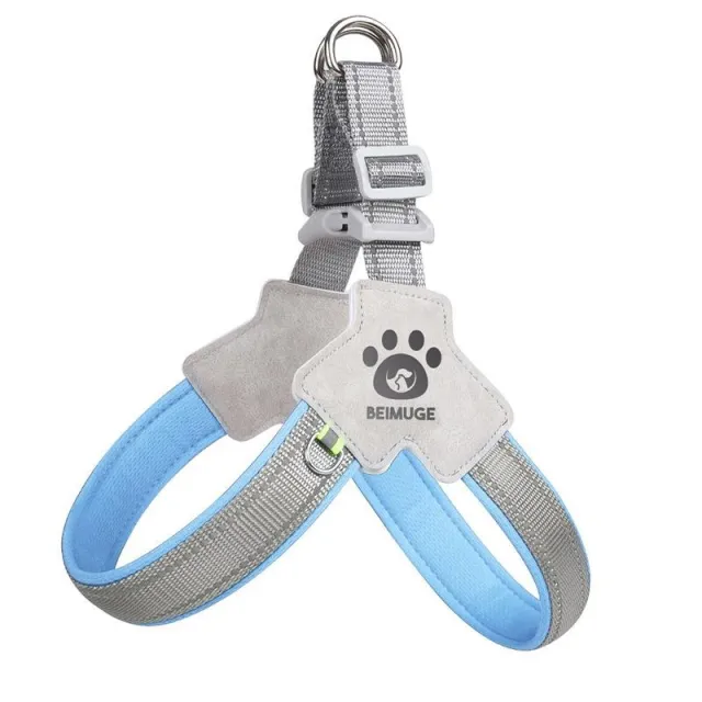 Pet Dog Cat Harness, Pet Harness With LeashSet, Adjustable Puppy Harness ComfortableReflective Easy Control Dog With Leather Leash.No Pull No Choke... Blue - Shop at LoveMi