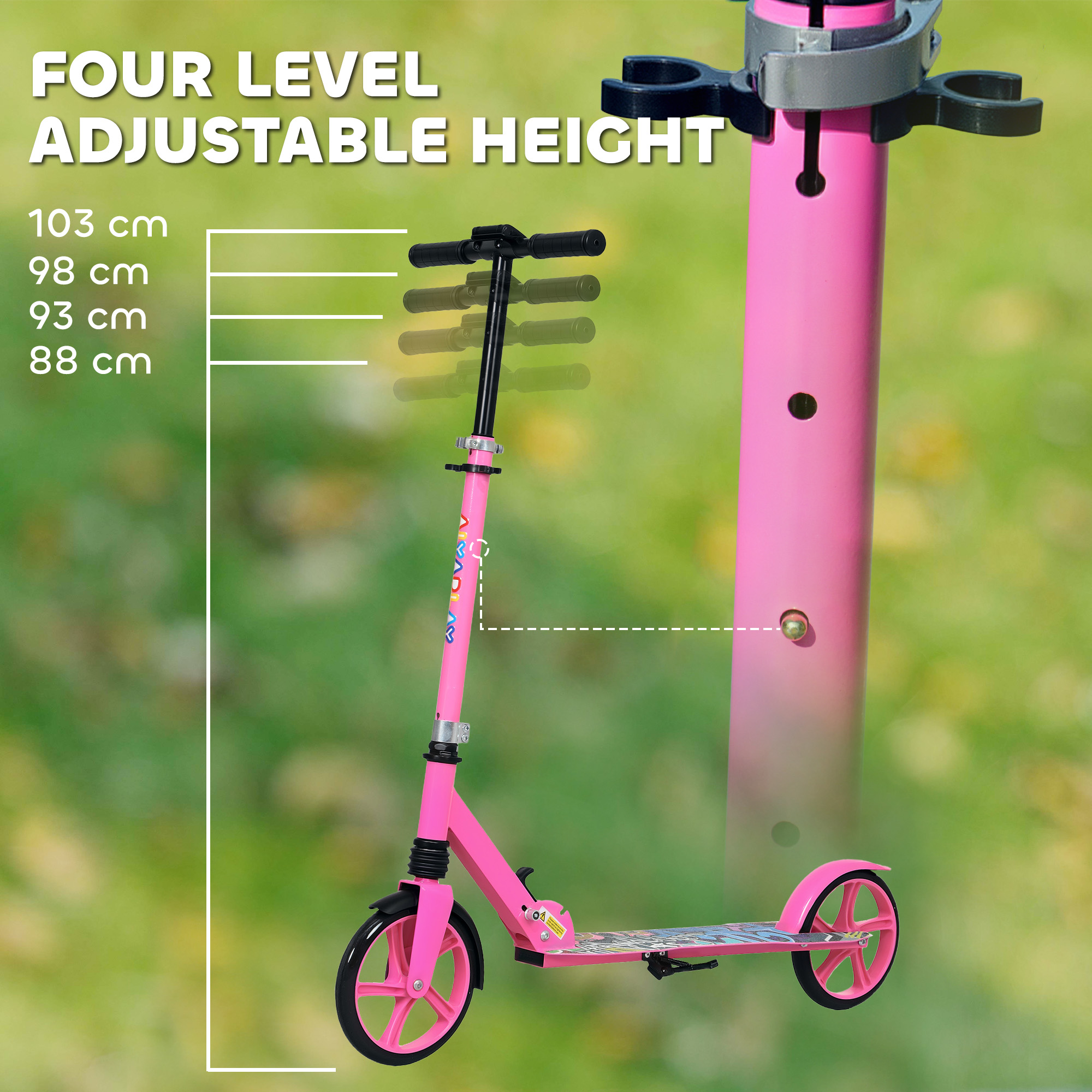 Foldable Children's Scooter With Adjustable Handlebars, 200mm Large Wheels — image 8