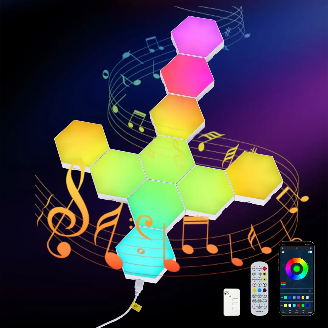 Hexagon Lights 10 Pack LED Wall Panels