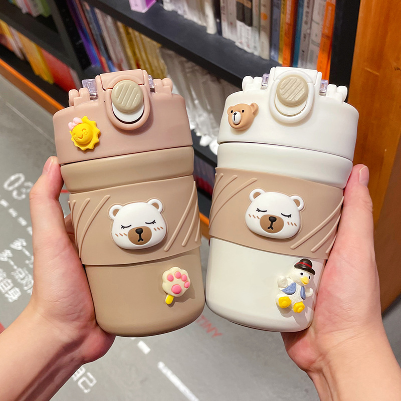 Men's And Women's Fashion Simple Double Drinking Portable Coffee Cup