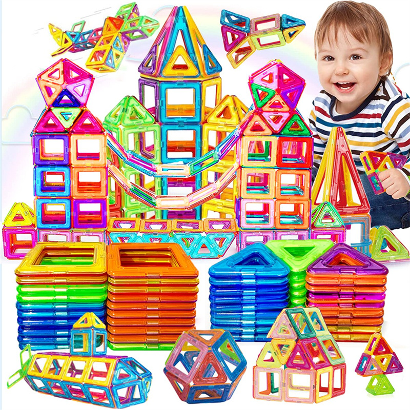 Magnetic Building Blocks DIY Magnets Toys For Kids Designer Construction Set Gif