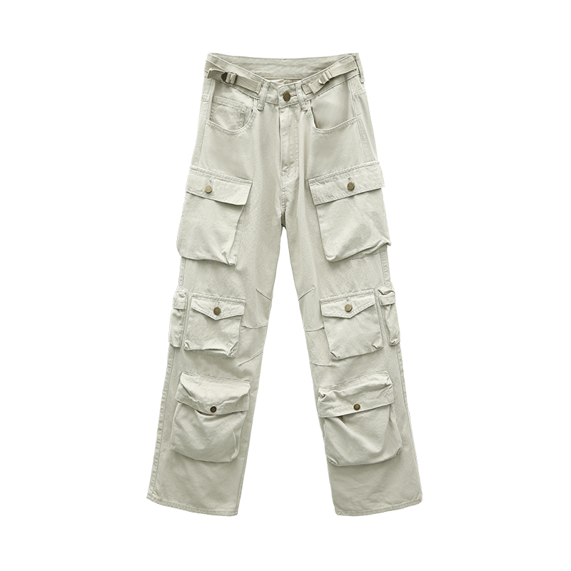 Title 3, Pantaloni larghi vintage da donna con multi tas...