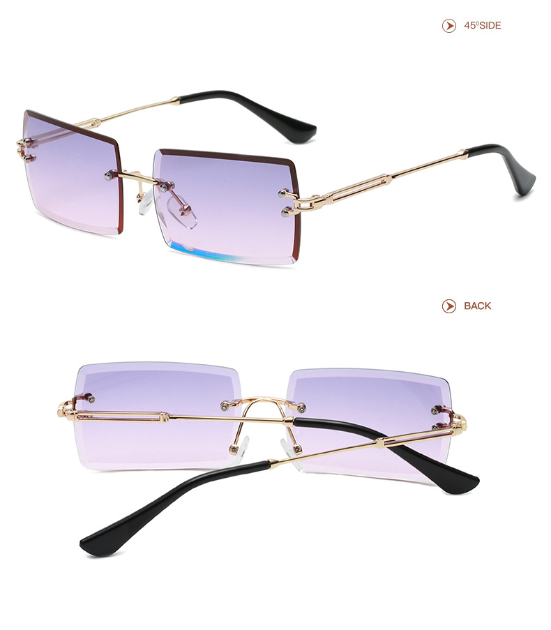 New Fashion European And American Rimless Sunglasses - Image 4