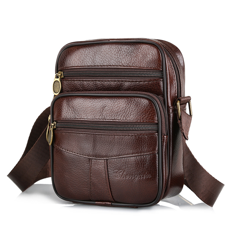 New Men's First Layer Leather Shoulder Bag
