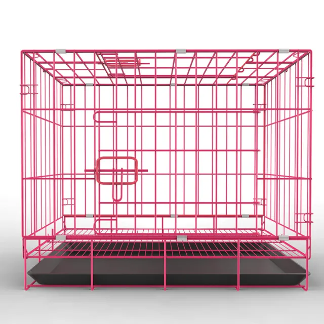 Dog Pet Cage Folding Encryption Bold Pink - Shop at LoveMi