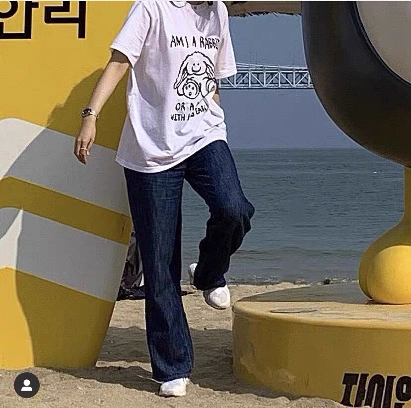 Women's Summer Short Sleeve Preppy White Cotton T-shirt