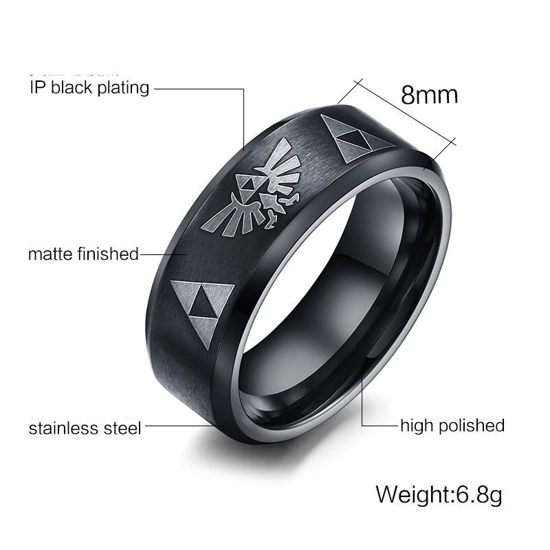 Title 1, Klassischer Schmuck Edelstahl Ring Modisches Ac...