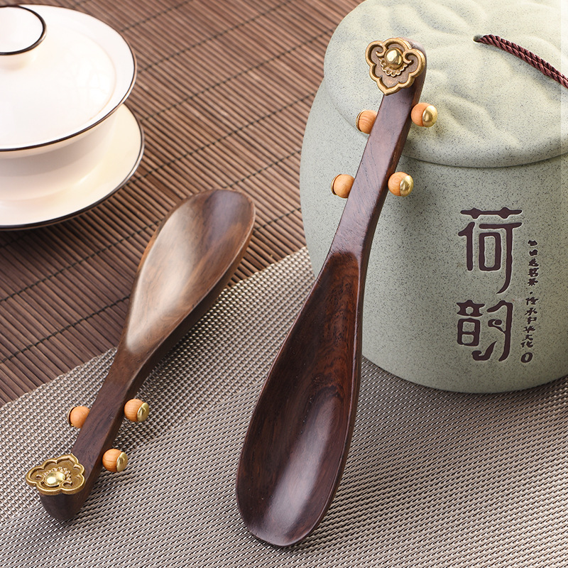 Ebony Pipa Teaspoon Household Tea Set