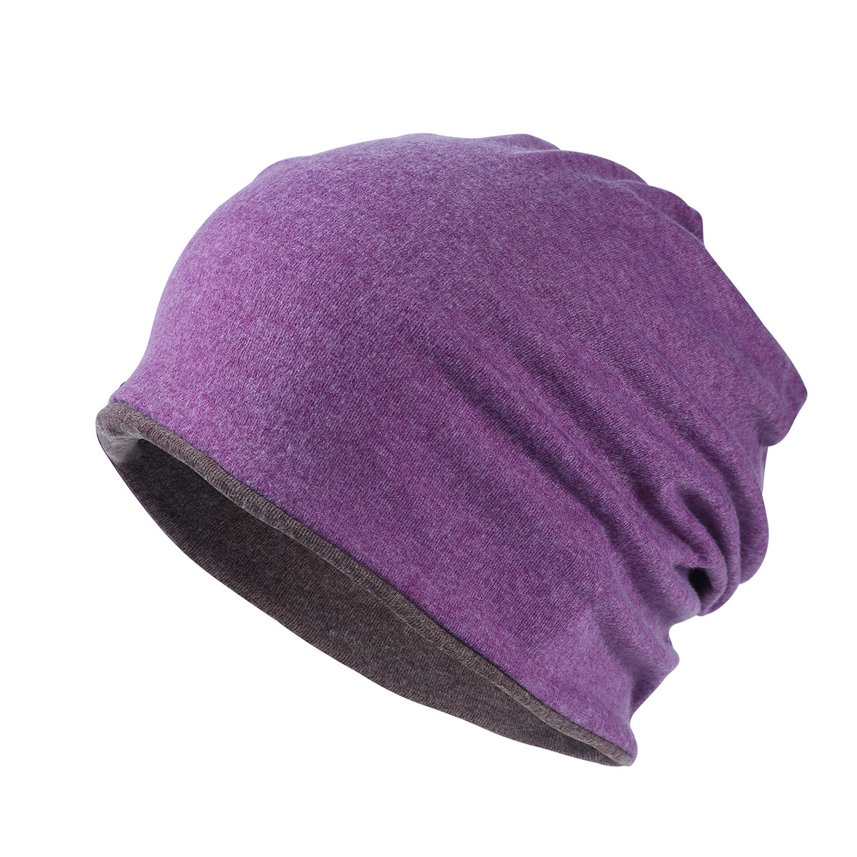 Color Matching Windproof Pullover In Autumn And Winter Purple With Coffee - Shop at LoveMi