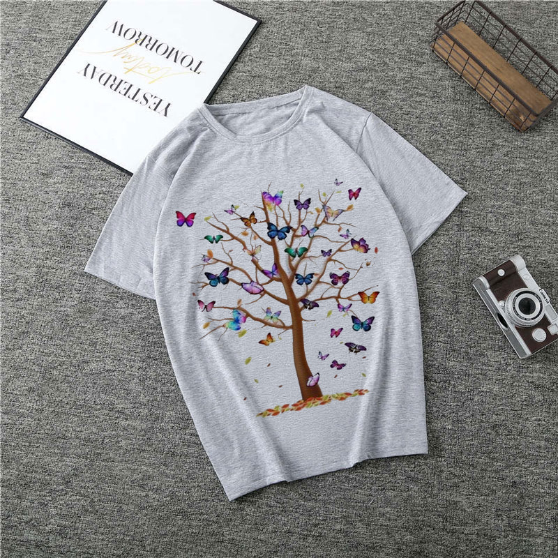 Title 6, T-shirt pour femme à imprimé arbre papillon de ...