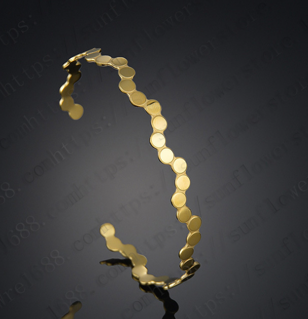 Stainless Steel 14K Real Gold Plated Bracelet