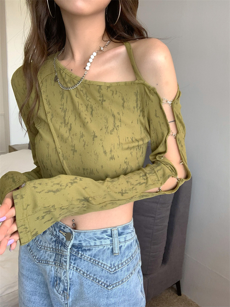 Women's Off Shoulder Design Long Sleeve T-Shirt