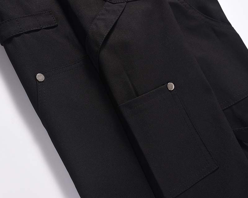 High Street Retro Functional Rivet Slightly Flared Casual Pants For Men