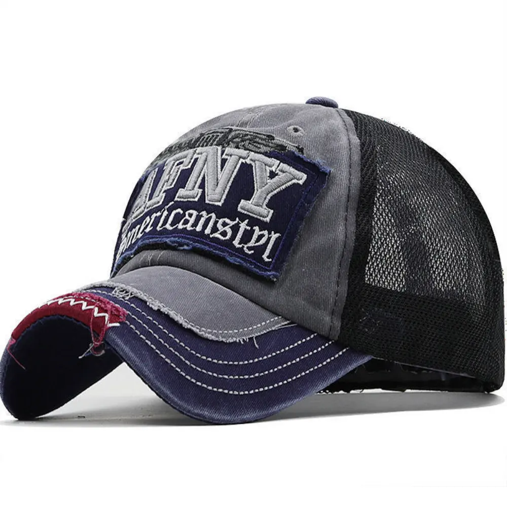 American Retro Distressed Washed Patchwork Lettered Frayed