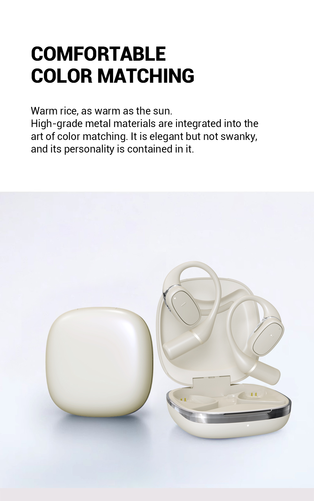 OWS Open-ear Headphones, 5.3 Wireless Earbuds, High-fidelity Stereo Wireless Headphones, 8-hour Playtime Sports Earbuds, With LED Digital Battery Display Charging Case, Perfect For Work, Workouts