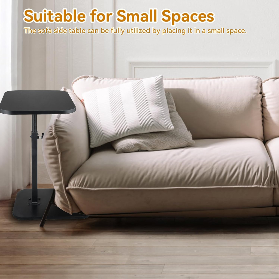 Adjustable C-Shaped Sofa Side End Table Coffee Laptop Living Room Bedroom — image 8