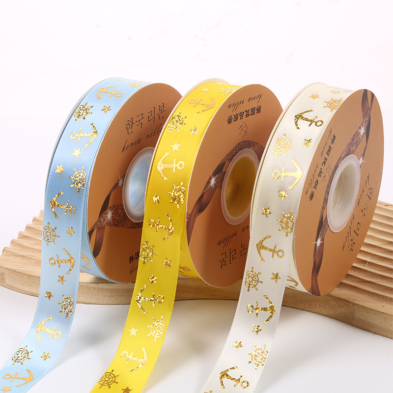 Title 4, Sailor Boat Anchor Laser Gold Gilding Ribbon