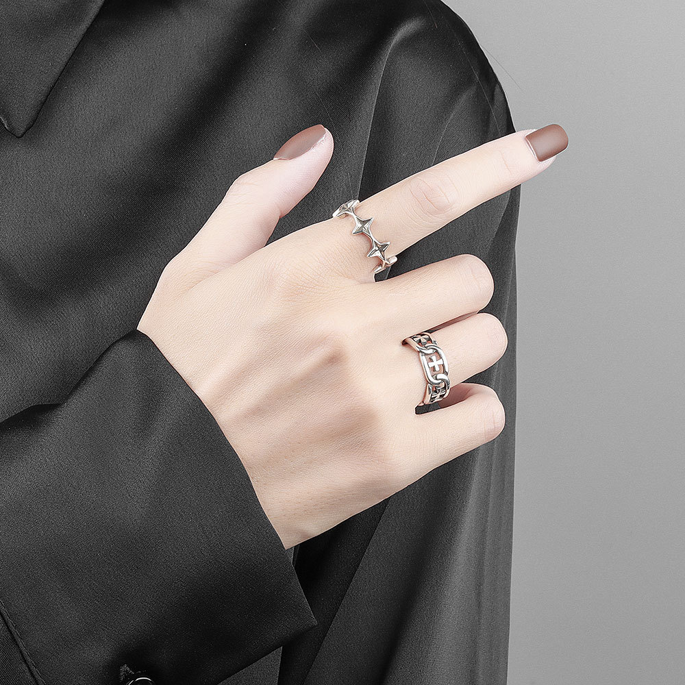 Vintage Distressed Irregular Star Opening Ring