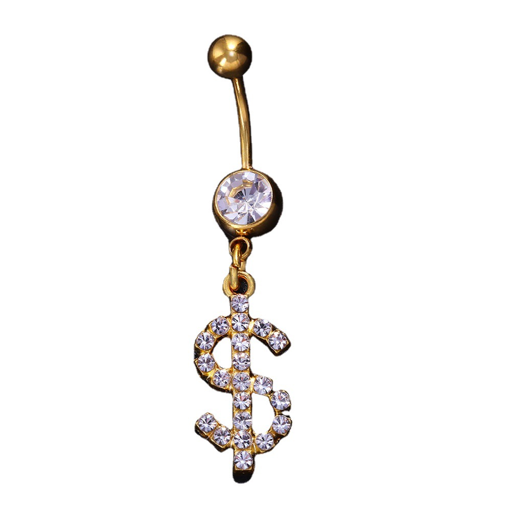 Title 4, US Dollar Rhinestone Navel Stud