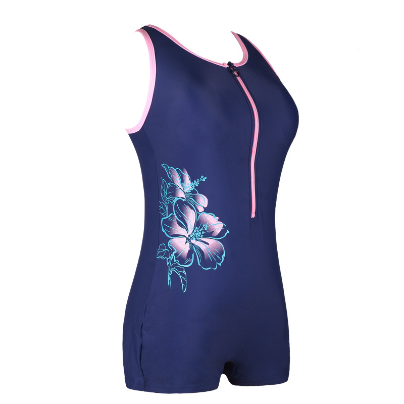 Women's Conservative One Piece Boxer Swimsuit