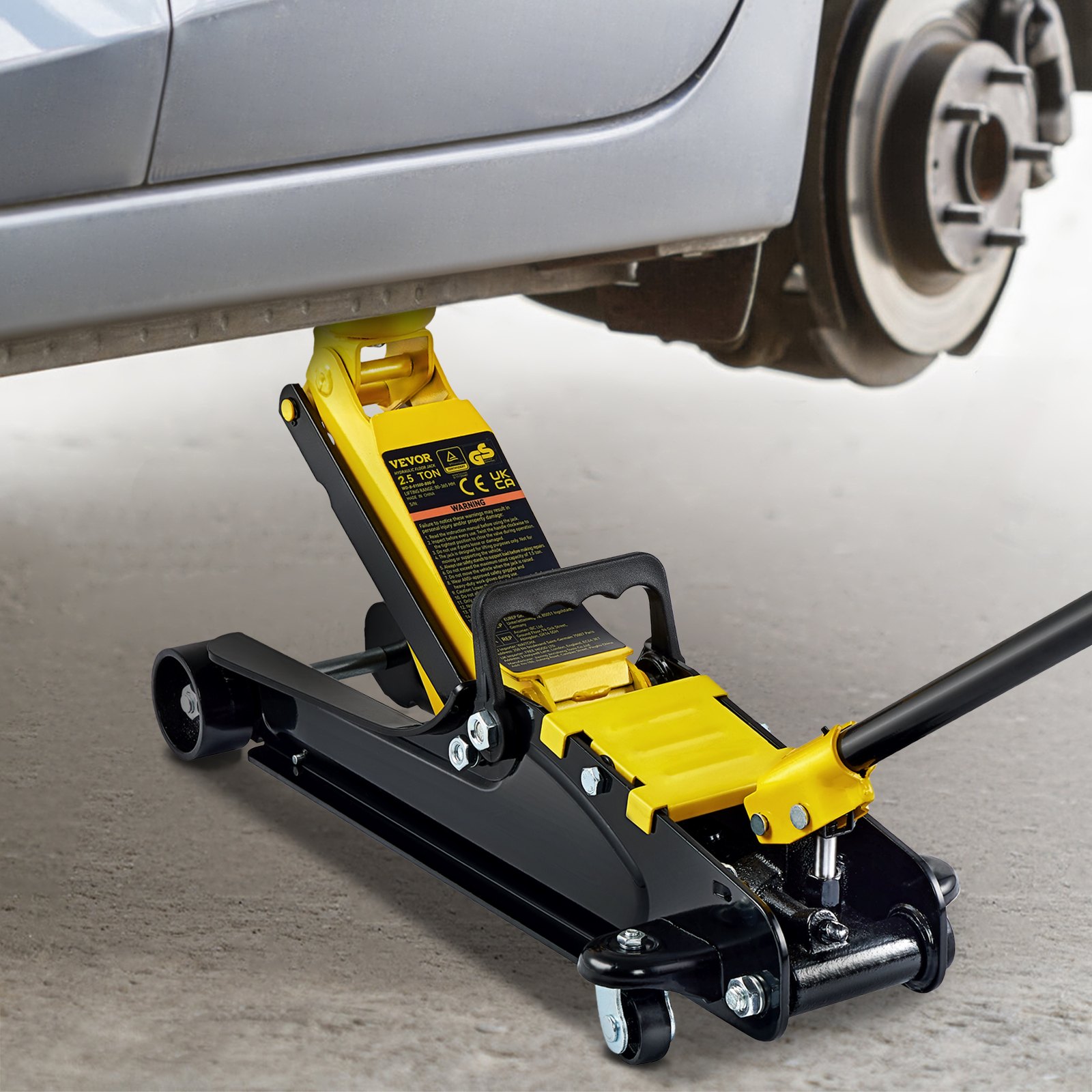 VEVOR Low Profile Floor Jack 2.5 Ton Heavy Steel Single Piston HydraulicPump image 4