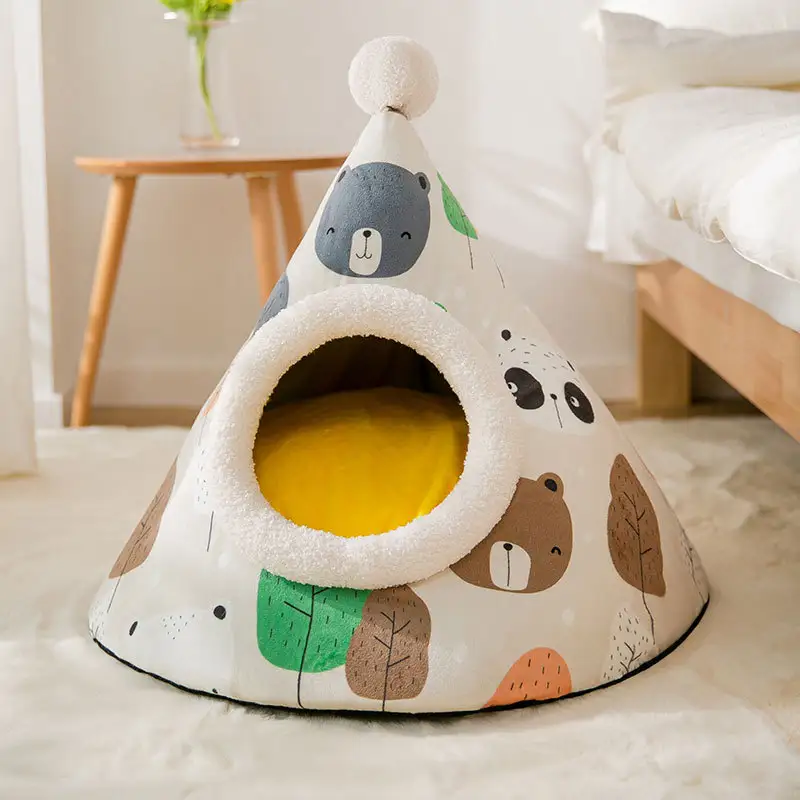 Triangle Mongolian yurt warm sleeping cat pet nest