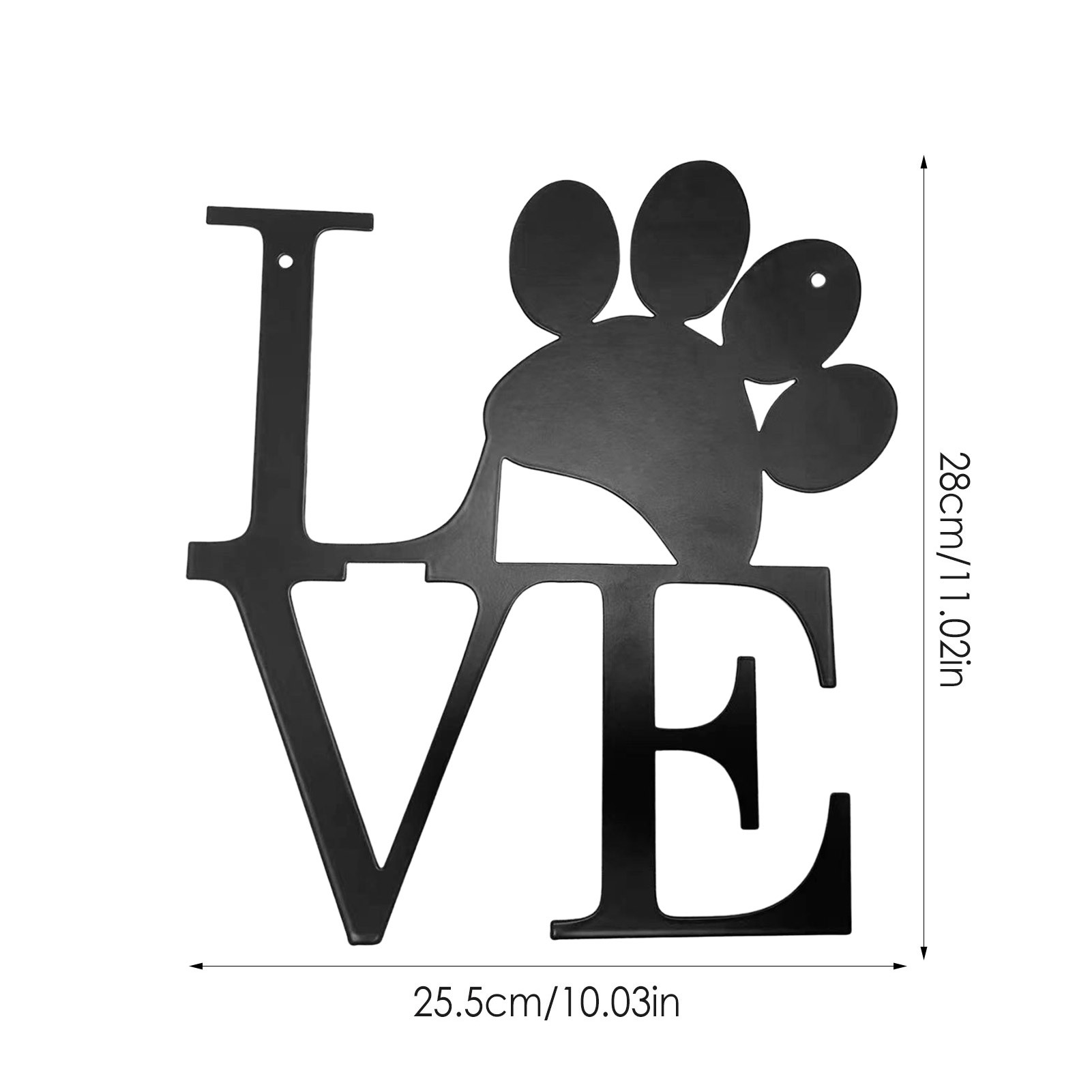 Title 3, Metal LOVE Dog Paw Prints Wall Decorations