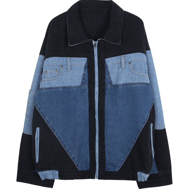 Women's American Style Retro Stitching Denim Jacket