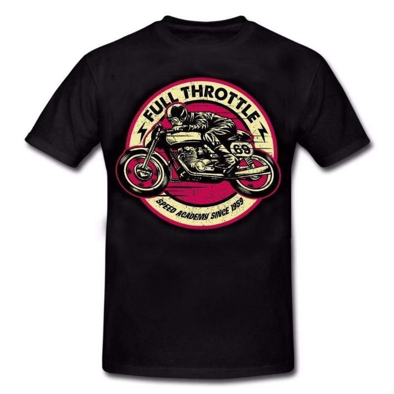 Title 1, Schwarzes Motorrad T-Shirt kurzärmlig bedruckt ...