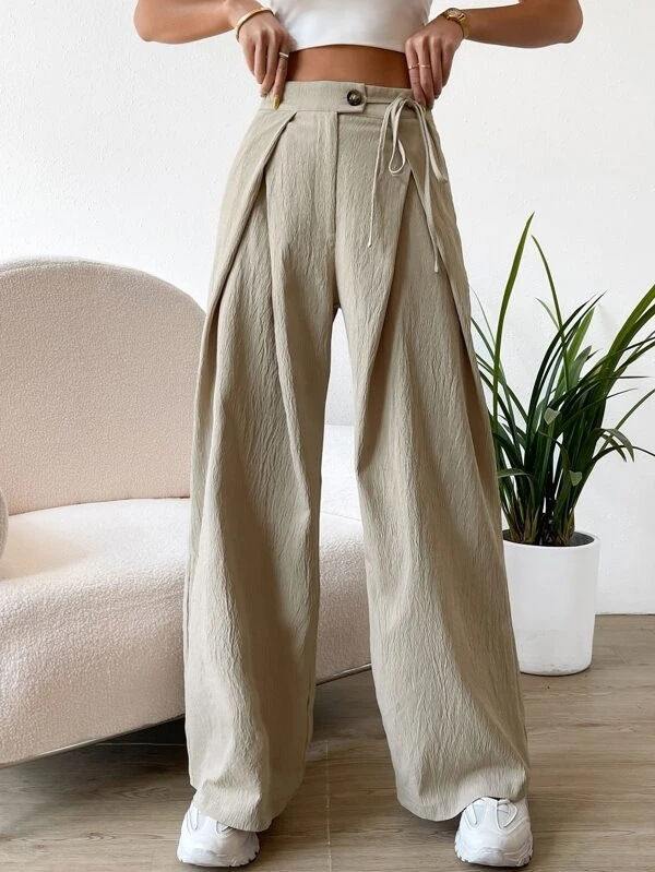 Casual Straight leg Pants Khaki - Shop at LoveMi