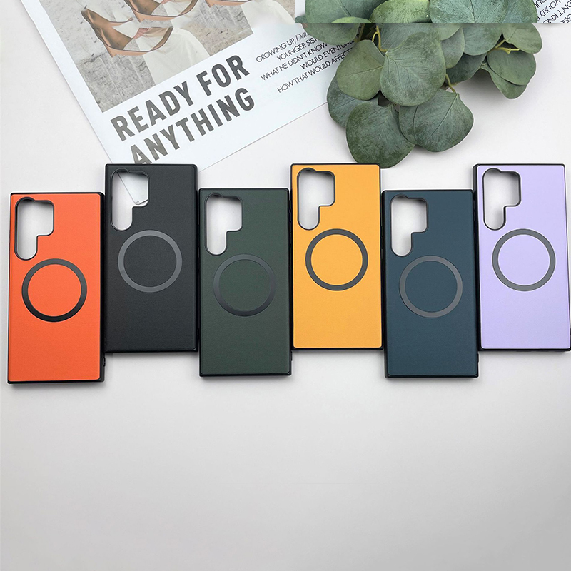 Funda cuero PU succión magnética protectora para celular