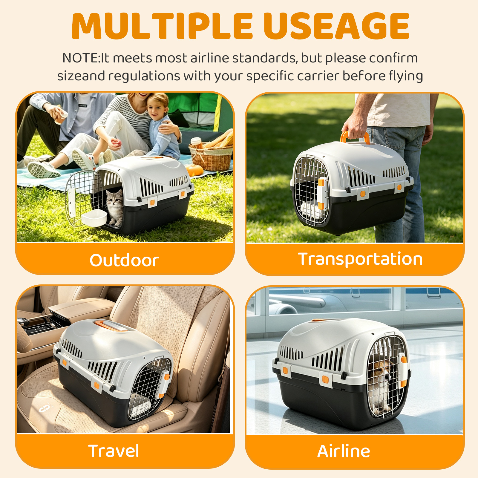Plastic Cat Carrier Top Load For Small Dogs And Cats 49 X 32 X 32 Cm — image 6