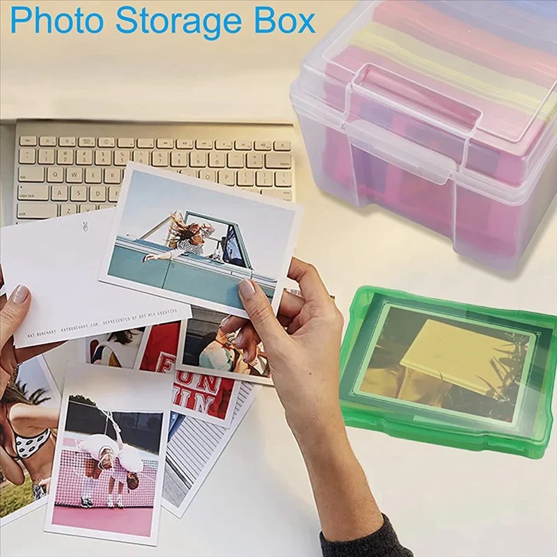Compact Photo Storage Box For Organization Holds 5x7 Inch Photos 6 Cases White — image 10