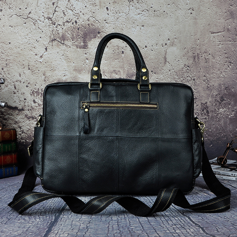 First Layer Cowhide Men's 16-inch Large-capacity Briefcase — foto 2