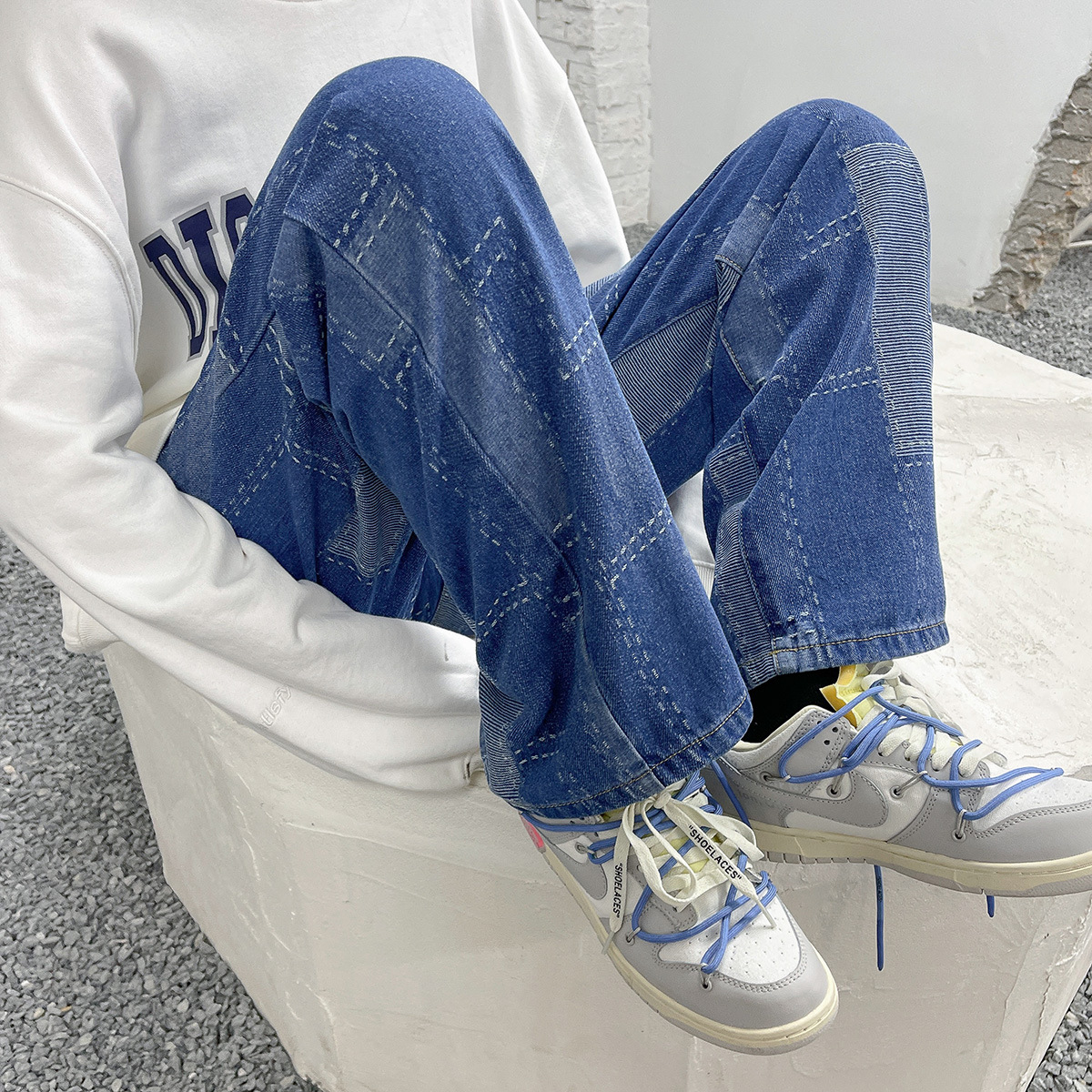 INS Hong Kong Style All-matching Wide Leg Mop Pants