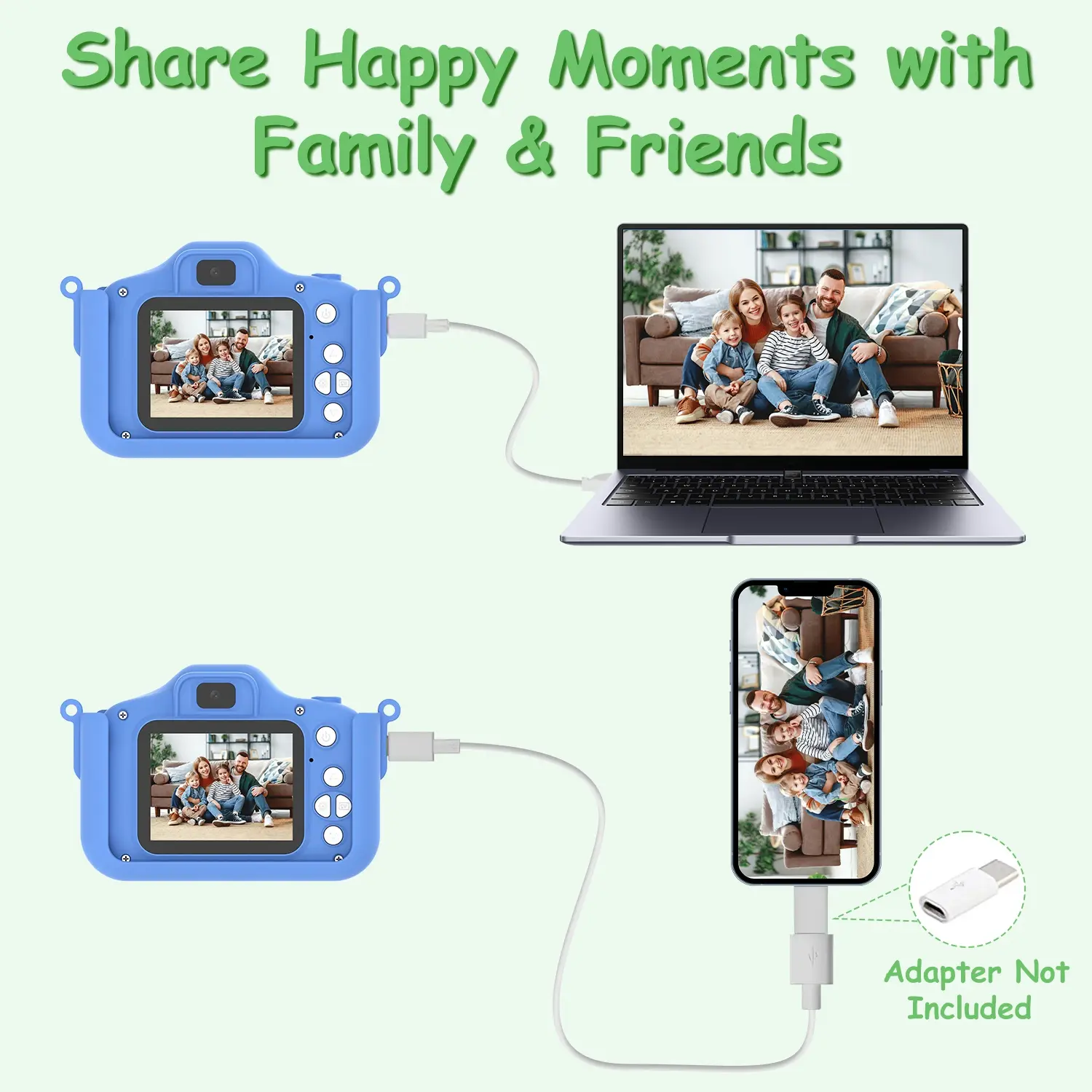 Pink-Blue Options -- 1Pc Dinosaur Kids Selfie Camera Cartoon Camera 48MP 1080P HD Digital Camera With Cartoon Case Card Reader 32G MMC Card For Boys Girls Above
