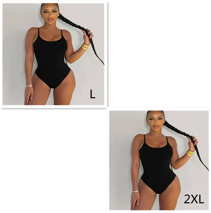 Sling Backless Tether Plus Size Solid Color Triangle One-piece Swimsuit - Set2