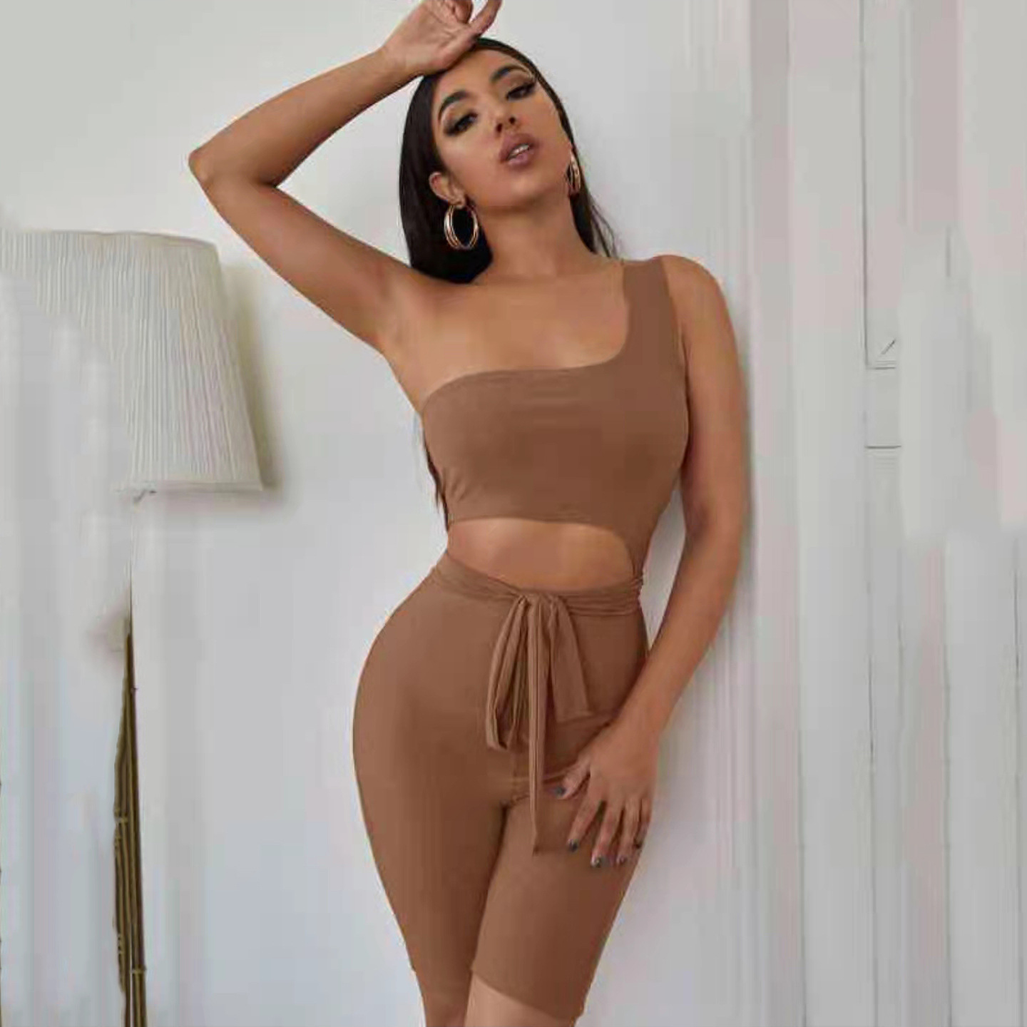 European And American Suit Yoga One Shoulder Fitness Training Bra Underwear