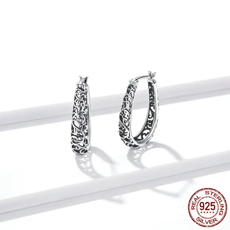 Ladies Fashion Vintage Vines 925 Silver Earrings