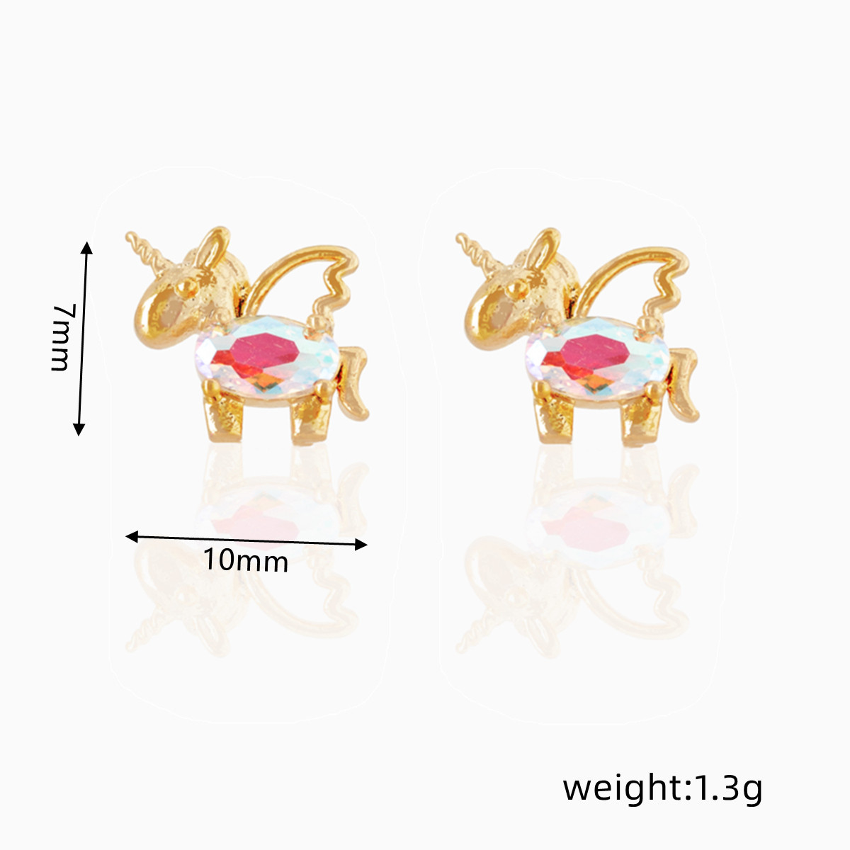 Title 16, New Unicorn Heart Zircon Earrings For Women