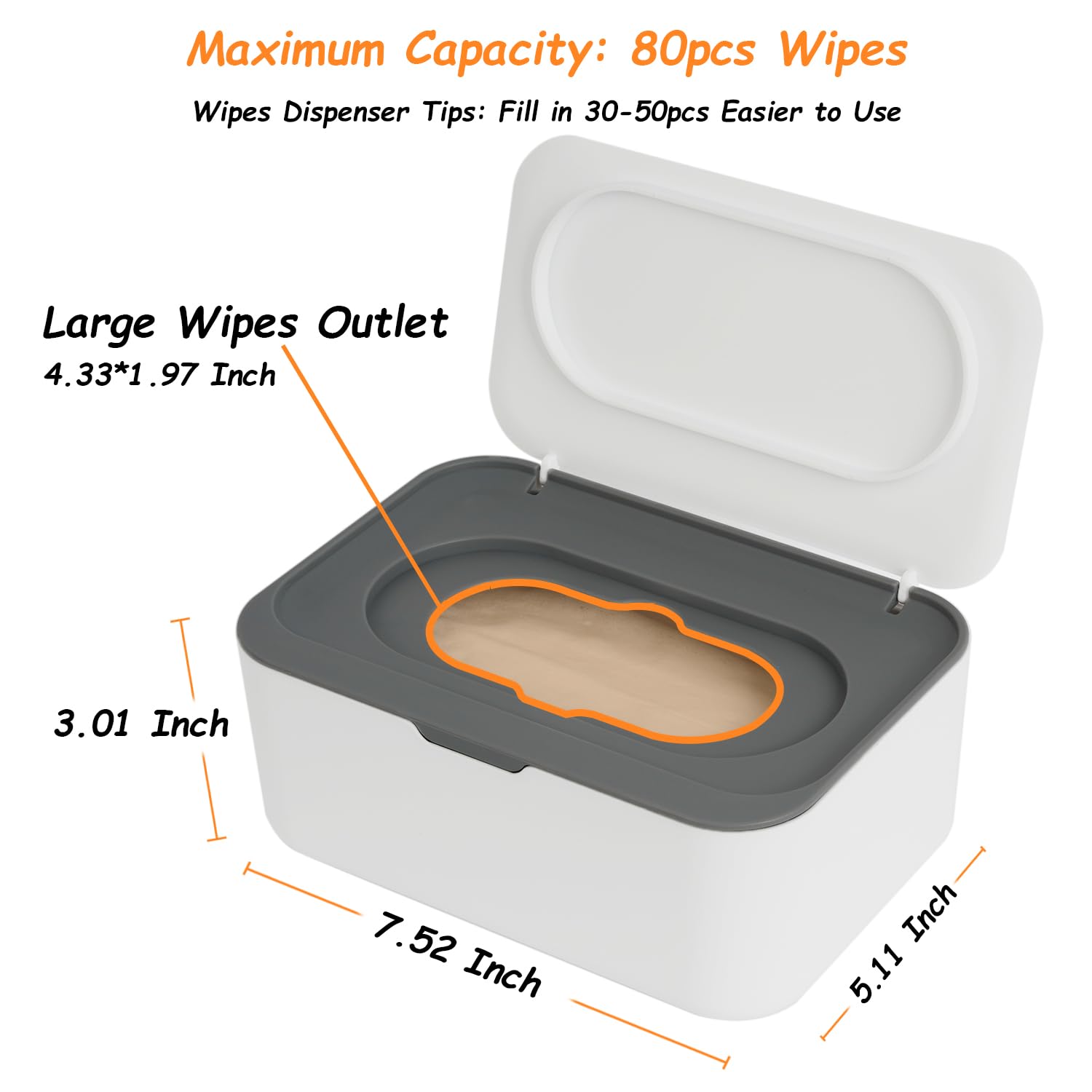 Large Capacity Wet Wipe Dispenser,Reusable Tissue Box,Sealed Dustproof Mask And Wet Wipe Holder For Home Bathroom