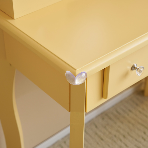 Kids Vanity Set With Mirror And Lights And Stool, 5 Storage Drawers, Pretend... 15