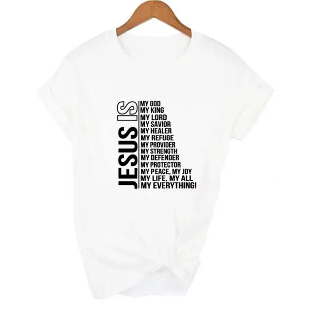 Jesus Is My God King Everything Women Vintage Tops Tshirts White - Shop at LoveMi